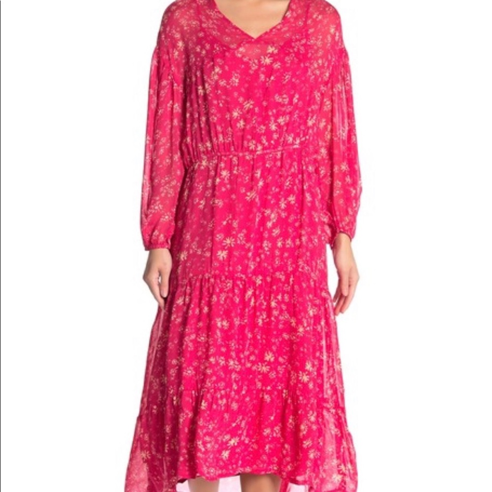 Free People Raspberry Boho Dress w/slip - Picture 4 of 6